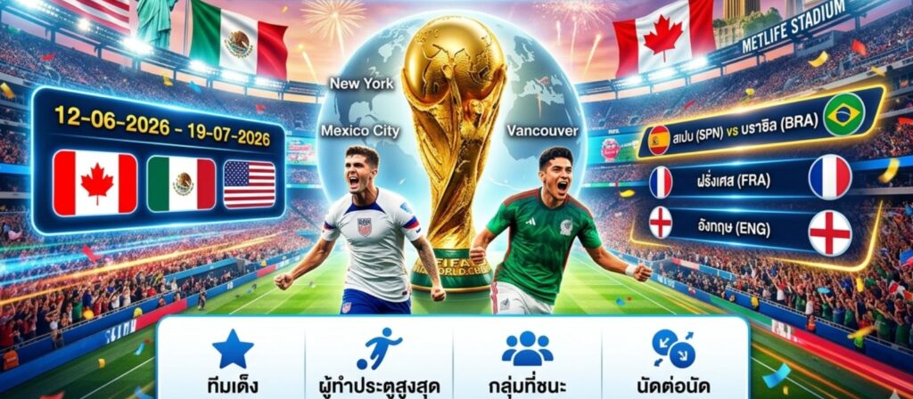 คู่มือเดิมพันฟุตบอลโลก 2026 ครบทุกข้อมูลสำคัญกับ World Cup